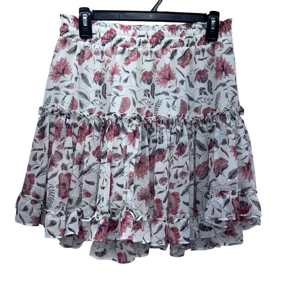 Misa Los Angeles White and Pink Floral Mini Skirt - Picture 7 of 12